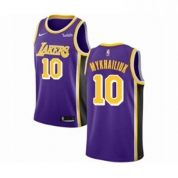 Mens Los Angeles Lakers 10 Sviatoslav Mykhailiuk Authentic Purple Basketball Jersey Statement Edition 