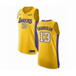 Mens Los Angeles Lakers 13 Wilt Chamberlain Authentic Gold Home Basketball Jersey Icon Edition