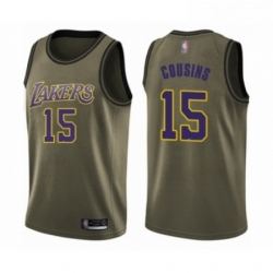 Mens Los Angeles Lakers 15 DeMarcus Cousins Swingman Green Salute to Service Basketball Jersey 