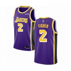 Mens Los Angeles Lakers 2 Derek Fisher Authentic Purple Basketball Jerseys Icon Edition 