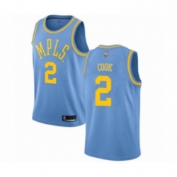 Mens Los Angeles Lakers 2 Quinn Cook Authentic Blue Hardwood Classics Basketball Jersey 