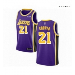 Mens Los Angeles Lakers 21 Michael Cooper Authentic Purple Basketball Jerseys Icon Edition