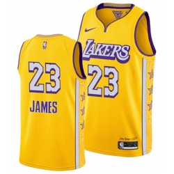 Men's Los Angeles Lakers #23 LeBron James 2020 Gold Finals Stitched NBA Jersey