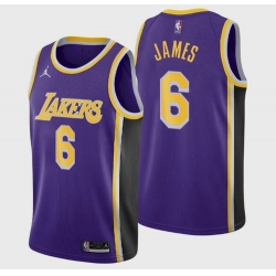 Men's Los Angeles Lakers LeBron James #6 Jersey Purple 2021-22