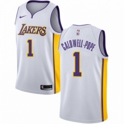 Mens Nike Los Angeles Lakers 1 Kentavious Caldwell Pope Authentic White NBA Jersey Association Edition 