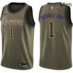 Mens Nike Los Angeles Lakers 1 Kentavious Caldwell Pope Swingman Green Salute to Service NBA Jersey 