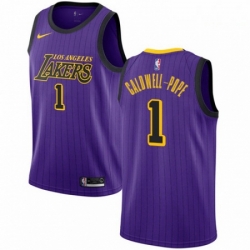 Mens Nike Los Angeles Lakers 1 Kentavious Caldwell Pope Swingman Purple NBA Jersey City Edition 