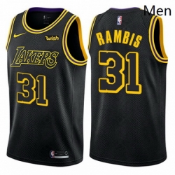 Mens Nike Los Angeles Lakers 31 Kurt Rambis Swingman Black City Edition NBA Jersey