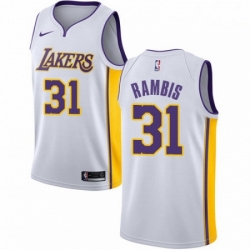 Mens Nike Los Angeles Lakers 31 Kurt Rambis Swingman White NBA Jersey Association Edition