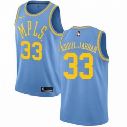 Mens Nike Los Angeles Lakers 33 Kareem Abdul Jabbar Swingman Blue Hardwood Classics NBA Jersey