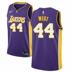 Mens Nike Los Angeles Lakers 44 Jerry West Swingman Purple NBA Jersey Statement Edition