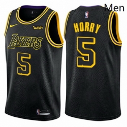 Mens Nike Los Angeles Lakers 5 Robert Horry Swingman Black City Edition NBA Jersey