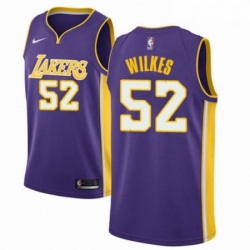 Mens Nike Los Angeles Lakers 52 Jamaal Wilkes Authentic Purple NBA Jersey Icon Edition