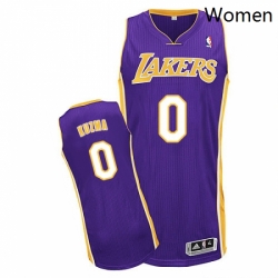 Womens Adidas Los Angeles Lakers 0 Kyle Kuzma Authentic Purple Road NBA Jersey 