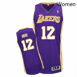 Womens Adidas Los Angeles Lakers 12 Channing Frye Authentic Purple Road NBA Jersey 