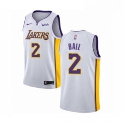 Womens Los Angeles Lakers 2 Lonzo Ball Authentic White Basketball Jersey Association Edition