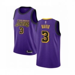 Womens Los Angeles Lakers 3 Anthony Davis Swingman Purple Basketball Jersey City Edition 