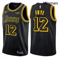 Womens Nike Los Angeles Lakers 12 Channing Frye Swingman Black NBA Jersey City Edition 