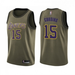 Youth Los Angeles Lakers 15 DeMarcus Cousins Swingman Green Salute to Service Basketball Jersey 