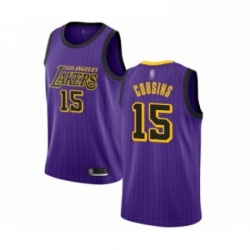 Youth Los Angeles Lakers 15 DeMarcus Cousins Swingman Purple Basketball Jersey City Edition 