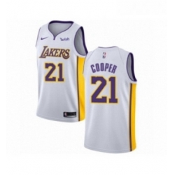 Youth Los Angeles Lakers 21 Michael Cooper Swingman White Basketball Jersey Association Edition