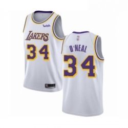 Youth Los Angeles Lakers 34 Shaquille ONeal Swingman White Basketball Jerseys Association Editi