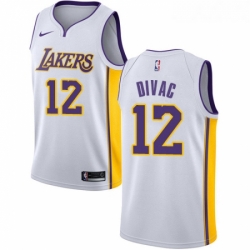 Youth Nike Los Angeles Lakers 12 Vlade Divac Authentic White NBA Jersey Association Edition