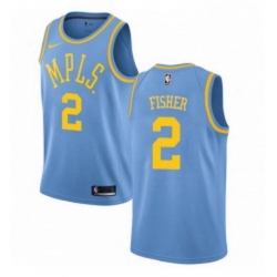 Youth Nike Los Angeles Lakers 2 Derek Fisher Authentic Blue Hardwood Classics NBA Jersey 