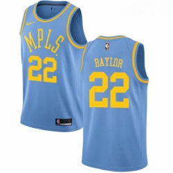 Youth Nike Los Angeles Lakers 22 Elgin Baylor Authentic Blue Hardwood Classics NBA Jersey