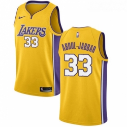 Youth Nike Los Angeles Lakers 33 Kareem Abdul Jabbar Swingman Gold Home NBA Jersey Icon Edition