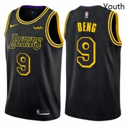 Youth Nike Los Angeles Lakers 9 Luol Deng Swingman Black NBA Jersey City Edition 