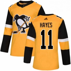 Mens Adidas Pittsburgh Penguins 11 Jimmy Hayes Premier Gold Alternate NHL Jersey 