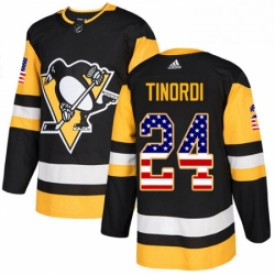 Mens Adidas Pittsburgh Penguins 24 Jarred Tinordi Authentic Black USA Flag Fashion NHL Jersey 