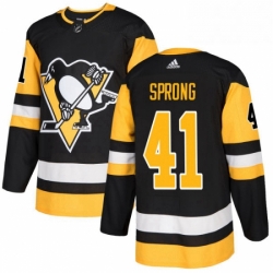 Mens Adidas Pittsburgh Penguins 41 Daniel Sprong Authentic Black Home NHL Jersey 