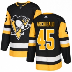 Mens Adidas Pittsburgh Penguins 45 Josh Archibald Authentic Black Home NHL Jersey 