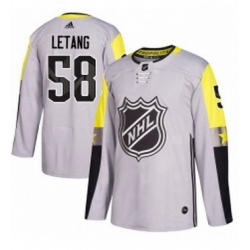 Mens Adidas Pittsburgh Penguins 58 Kris Letang Authentic Gray 2018 All Star Metro Division NHL Jersey 