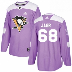 Mens Adidas Pittsburgh Penguins 68 Jaromir Jagr Authentic Purple Fights Cancer Practice NHL Jersey 