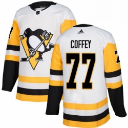 Mens Adidas Pittsburgh Penguins 77 Paul Coffey Authentic White Away NHL Jersey 