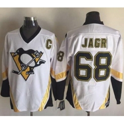 Penguins  #68 Jaromir Jagr White CCM Throwback Stitched NHL Jersey