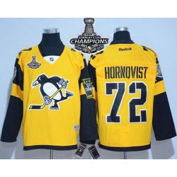 Penguins #72 Patric Hornqvist Gold 2017 Stadium Series Stanley Cup Finals Champions Stitched NHL Jersey