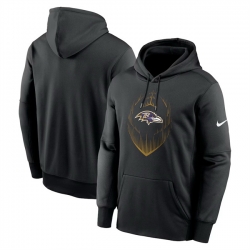 Men Baltimore Ravens Black Icon Performance Pullover Hoodie