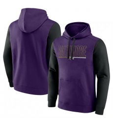 Men Black Baltimore Ravens Outline Pullover Hoodie