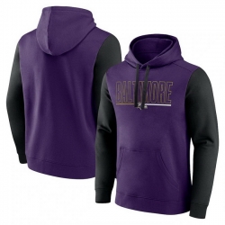 Men Black Baltimore Ravens Outline Pullover Hoodie