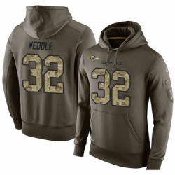 NFL Nike Baltimore Ravens 32 Eric Weddle Green Salute To Service Mens Pullover Hoodie