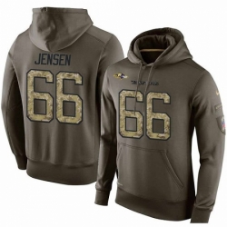 NFL Nike Baltimore Ravens 66 Ryan Jensen Green Salute To Service Mens Pullover Hoodie