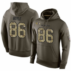 NFL Nike Baltimore Ravens 86 Nick Boyle Green Salute To Service Mens Pullover Hoodie