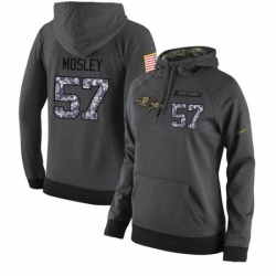 NFL Womens Nike Baltimore Ravens 57 CJ Mosley Stitched Black Anthracite Salute to Service Player Performance Hoodie