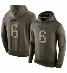 NFL Nike Dallas Cowboys 6 Chris Jones Green Salute To Service Mens Pullover Hoodie