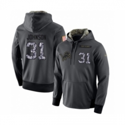 Football Mens Detroit Lions 31 Ty Johnson Stitched Black Anthracite Salute to Service Player Performance Hoodie