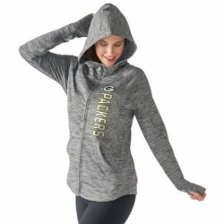 NFL Green Bay Packers G III 4Her by Carl Banks Womens Recovery Full Zip Hoodie Heathered Gray